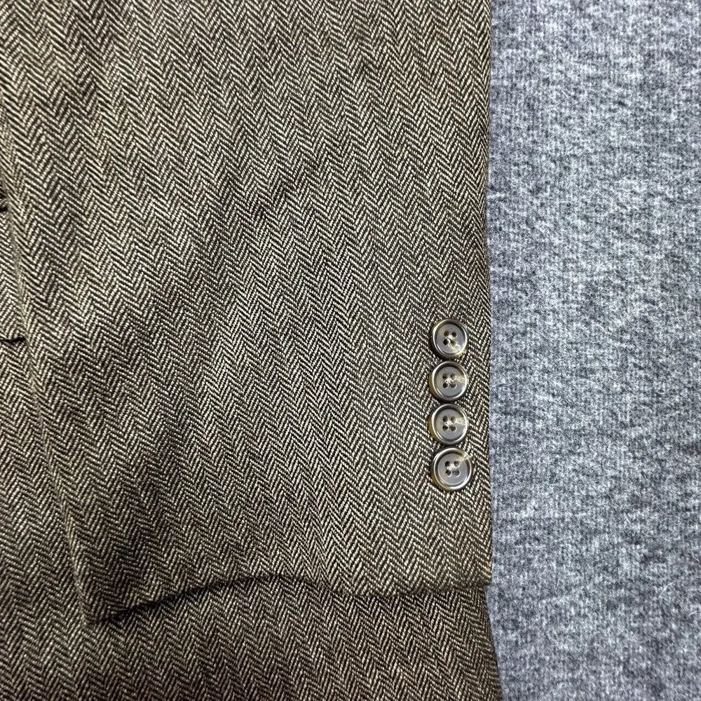 Stafford Men's 100%‎ Wool 2-Button Classic Fit Blazer Brown Herringbone Sz 52R